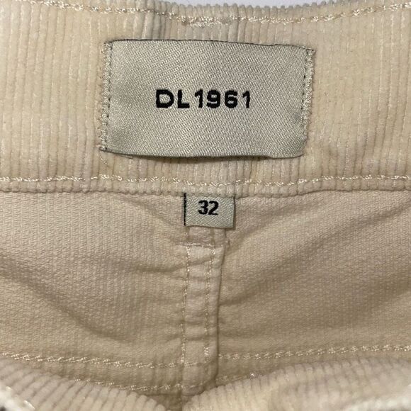 DL1961 Womens Hepburn Wide Leg High Rise Vintage Corduroy Pants Cream Sz 32 NWT - Picture 8 of 14